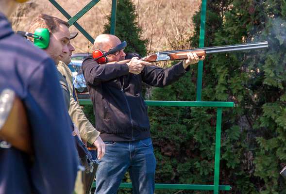 Clay pigeons shooting