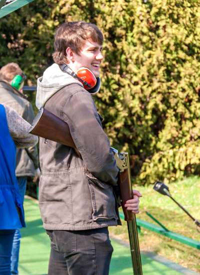 Clay pigeons shooting