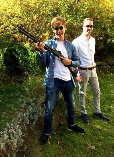 Clay pigeons shooting