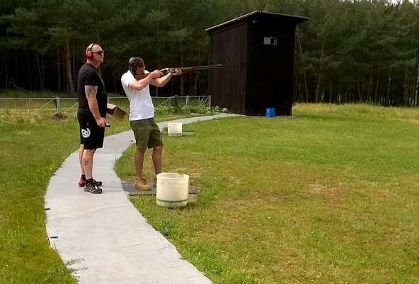 Clay pigeons shooting