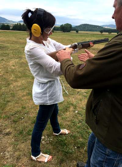 Clay pigeons shooting
