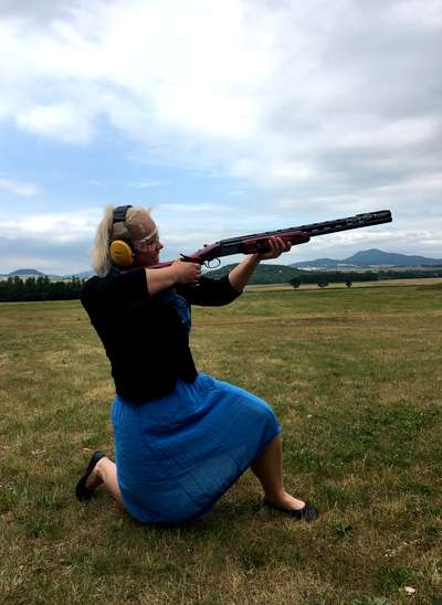 Clay pigeons shooting