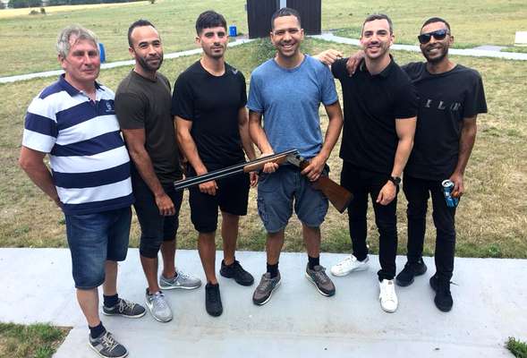 Clay pigeons shooting