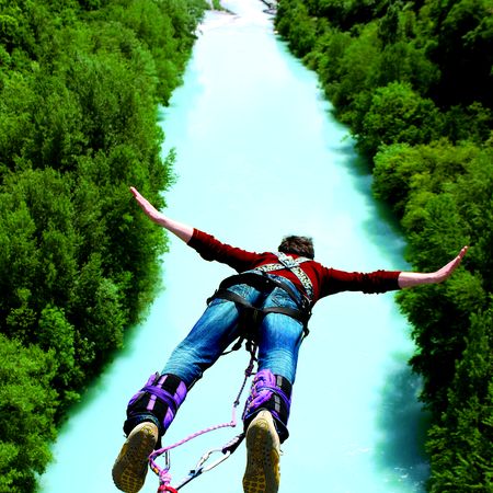 Bungee Jumping from the TV Tower in Harrachov, Czechia