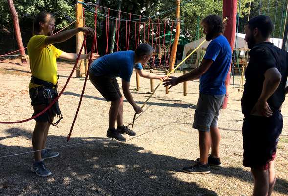 High rope | obstacles on the ground