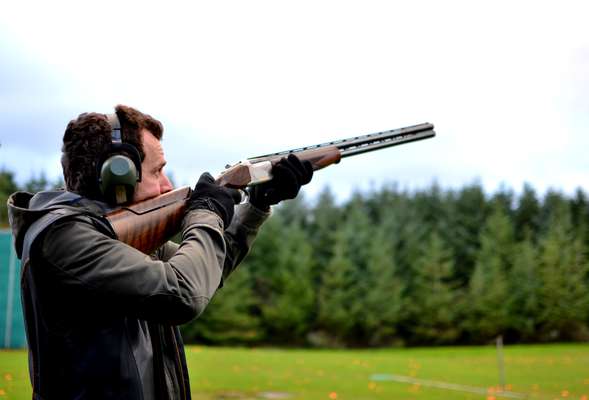 Clay pigeons shooting